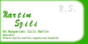 martin szili business card